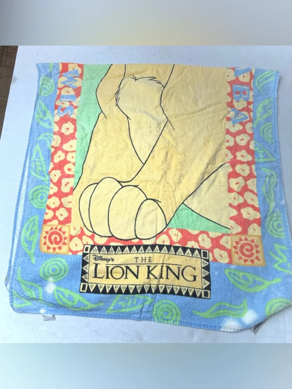 Vintage 90s Disney THE LION KING - Young Simba - BEACH‎ TOWEL Size 55x27” Franco
